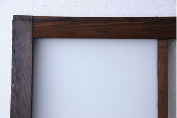 和製アンティーク　色ガラス入り　大正ロマンの雰囲気漂うガラス戸(引き戸、建具)2枚組