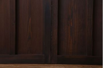 和製アンティーク　色ガラス入り　大正ロマンの雰囲気漂うガラス戸(引き戸、建具)2枚組