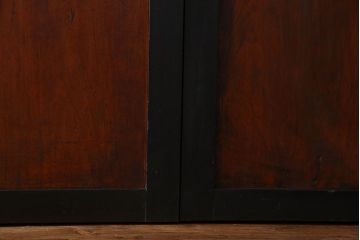 和製アンティーク　組子が目を引く　味わい深い風合いの帯戸(ガラス帯戸、板戸、引き戸、建具)4枚組