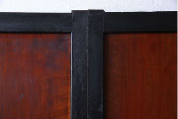 和製アンティーク　組子が目を引く　味わい深い風合いの帯戸(ガラス帯戸、板戸、引き戸、建具)4枚組