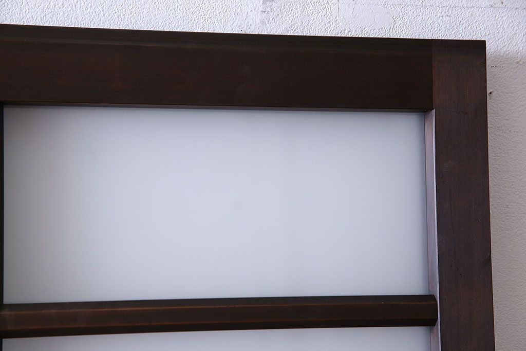 大正ロマン　色ガラス入りのアンティークガラス戸(引き戸、建具)2枚セット