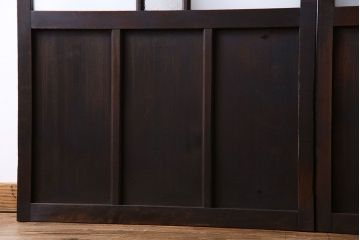 大正ロマン　色ガラス入りのアンティークガラス戸(引き戸、建具)2枚セット
