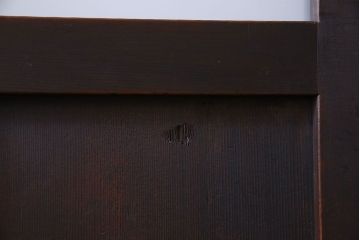 大正ロマン　色ガラス入りのアンティークガラス戸(引き戸、建具)2枚セット