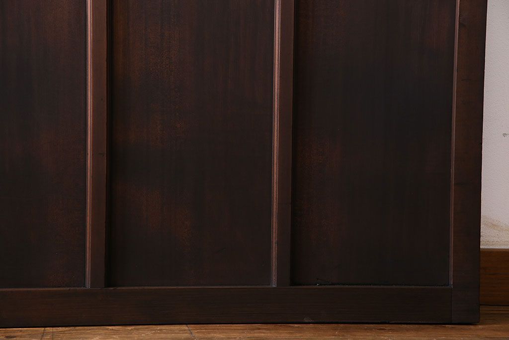 大正ロマン　色ガラス入りのアンティークガラス戸(引き戸、建具)2枚セット