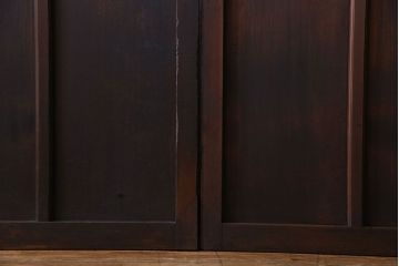 大正ロマン　色ガラス入りのアンティークガラス戸(引き戸、建具)2枚セット