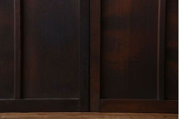 大正ロマン　色ガラス入りのアンティークガラス戸(引き戸、建具)2枚セット