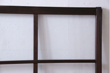 和モダンな古い木製のアンティークガラス戸(引き戸、建具、窓)2枚セット