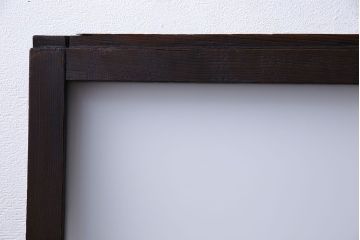 和製アンティーク　2種のガラスがアクセントのシンプルなガラス戸(窓、引き戸、建具)2枚組