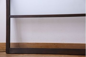 和製アンティーク　2種のガラスがアクセントのシンプルなガラス戸(窓、引き戸、建具)2枚組