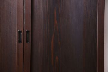 和製アンティーク　ダイヤガラス入り　珍しいデザインのガラス戸(引き戸、建具)2枚組
