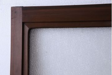 和製アンティーク　ダイヤガラス入り　珍しいデザインのガラス戸(引き戸、建具)2枚組