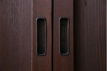 和製アンティーク　ダイヤガラス入り　珍しいデザインのガラス戸(引き戸、建具)2枚組