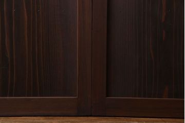 和製アンティーク　ダイヤガラス入り　珍しいデザインのガラス戸(引き戸、建具)2枚組