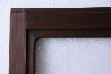 和製アンティーク　ダイヤガラス入り　珍しいデザインのガラス戸(引き戸、建具)2枚組