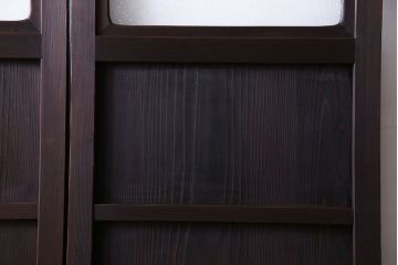 和製アンティーク　ダイヤガラス入り　珍しいデザインのガラス戸(引き戸、建具)2枚組