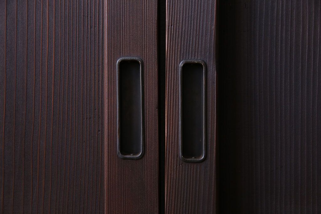 和製アンティーク　ダイヤガラス入り　珍しいデザインのガラス戸(引き戸、建具)2枚組