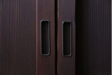 和製アンティーク　ダイヤガラス入り　珍しいデザインのガラス戸(引き戸、建具)2枚組