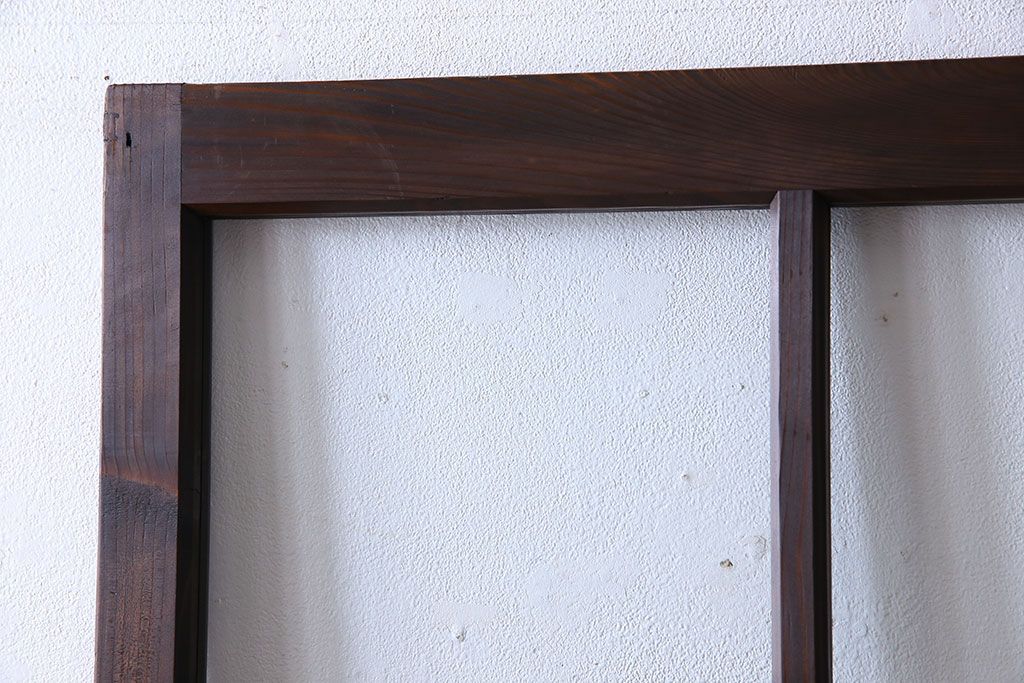 和製アンティーク　味わいのある風合いの細身のガラス戸(引き戸、建具)