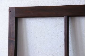 和製アンティーク　味わいのある風合いの細身のガラス戸(引き戸、建具)