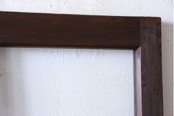 和製アンティーク　味わいのある風合いの細身のガラス戸(引き戸、建具)