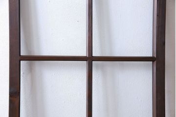 和製アンティーク　味わいのある風合いの細身のガラス戸(引き戸、建具)