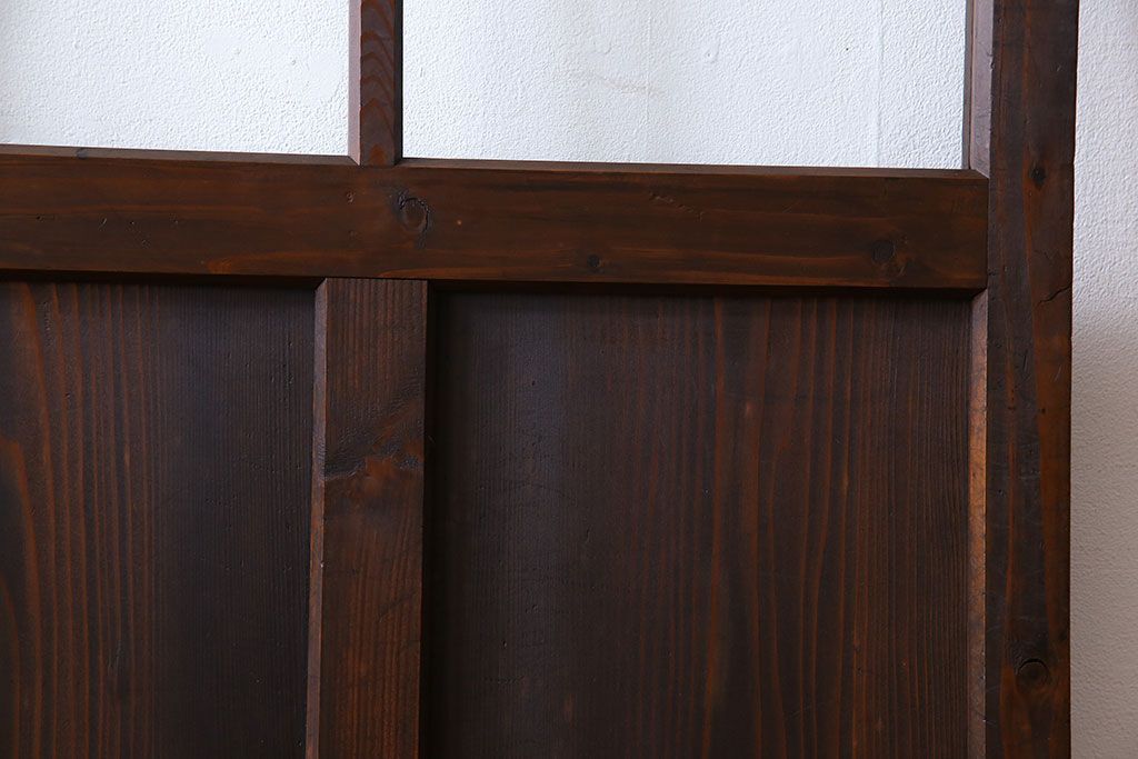 和製アンティーク　味わいのある風合いの細身のガラス戸(引き戸、建具)