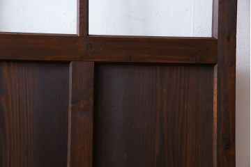 和製アンティーク　味わいのある風合いの細身のガラス戸(引き戸、建具)