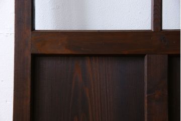 和製アンティーク　味わいのある風合いの細身のガラス戸(引き戸、建具)