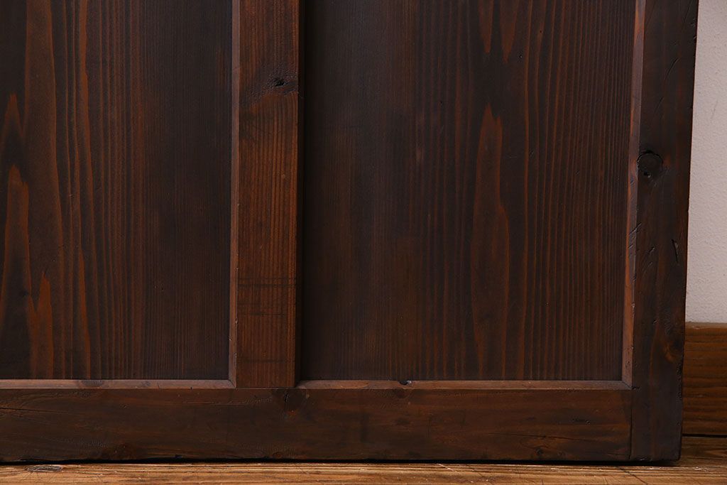 和製アンティーク　味わいのある風合いの細身のガラス戸(引き戸、建具)