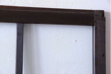 和製アンティーク　味わいのある風合いの細身のガラス戸(引き戸、建具)