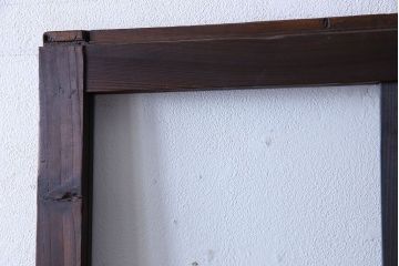 和製アンティーク　味わいのある風合いの細身のガラス戸(引き戸、建具)