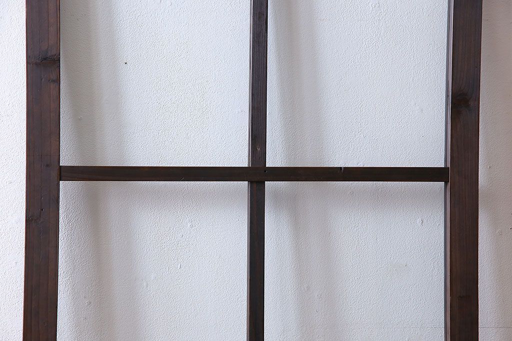 和製アンティーク　味わいのある風合いの細身のガラス戸(引き戸、建具)
