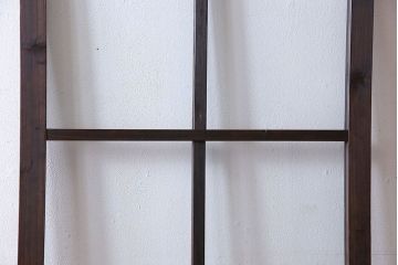 和製アンティーク　味わいのある風合いの細身のガラス戸(引き戸、建具)