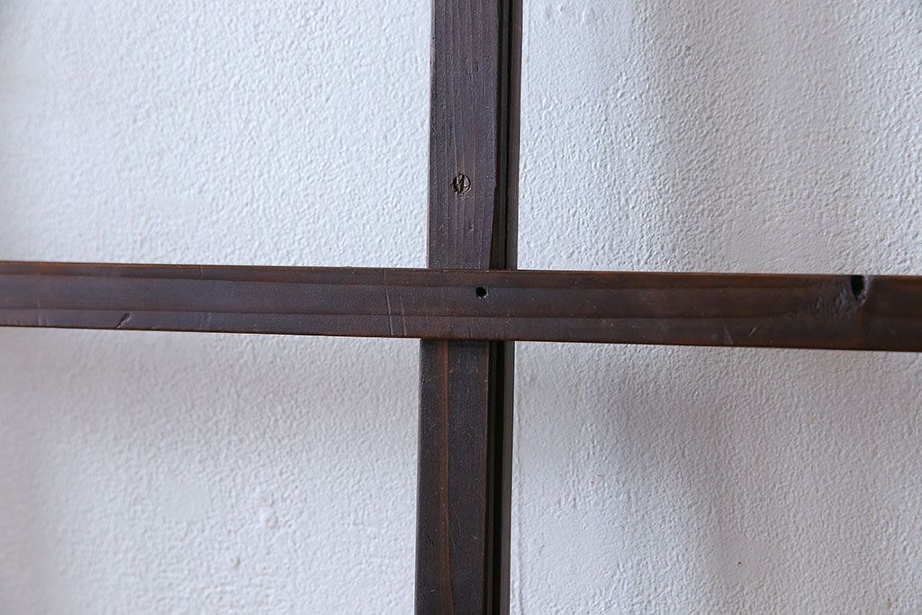 和製アンティーク　味わいのある風合いの細身のガラス戸(引き戸、建具)