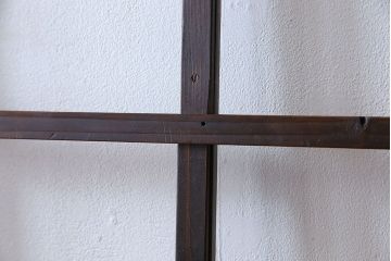 和製アンティーク　味わいのある風合いの細身のガラス戸(引き戸、建具)
