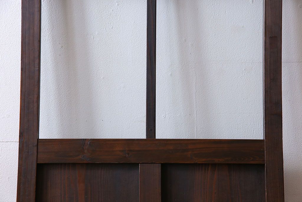 和製アンティーク　味わいのある風合いの細身のガラス戸(引き戸、建具)