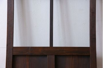 和製アンティーク　味わいのある風合いの細身のガラス戸(引き戸、建具)