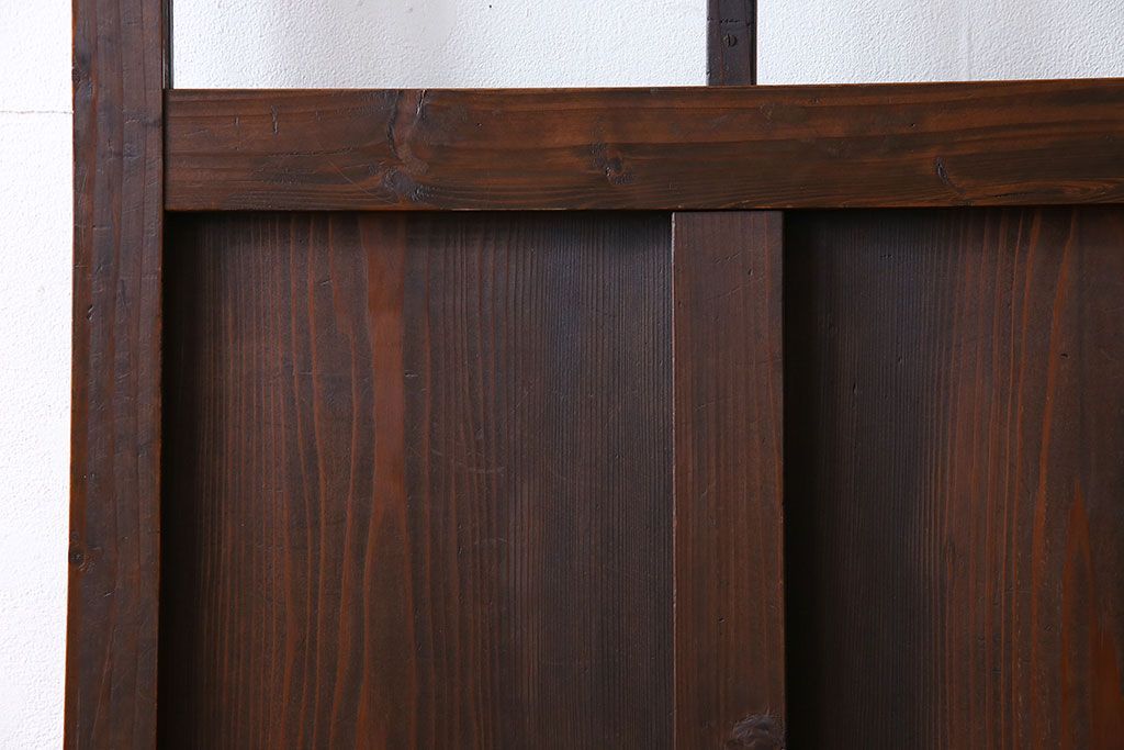 和製アンティーク　味わいのある風合いの細身のガラス戸(引き戸、建具)