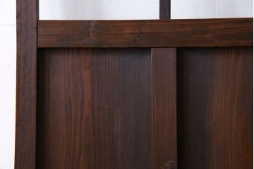 和製アンティーク　味わいのある風合いの細身のガラス戸(引き戸、建具)