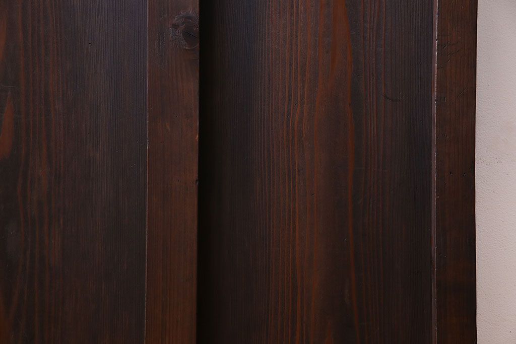 和製アンティーク　味わいのある風合いの細身のガラス戸(引き戸、建具)