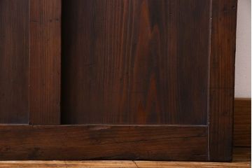 和製アンティーク　味わいのある風合いの細身のガラス戸(引き戸、建具)