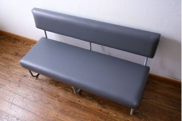 レトロ家具　昭和レトロ　落ち着いた色合いのシンプルなベンチ(長椅子)