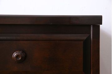 中古　北海道民芸家具　気品漂うベンチチェスト(ローボード、テレビボード)(定価18万円)