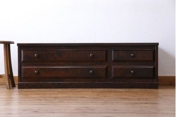 中古　北海道民芸家具　気品漂うベンチチェスト(ローボード、テレビボード)(定価18万円)