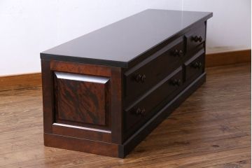 中古　北海道民芸家具　気品漂うベンチチェスト(ローボード、テレビボード)(定価18万円)