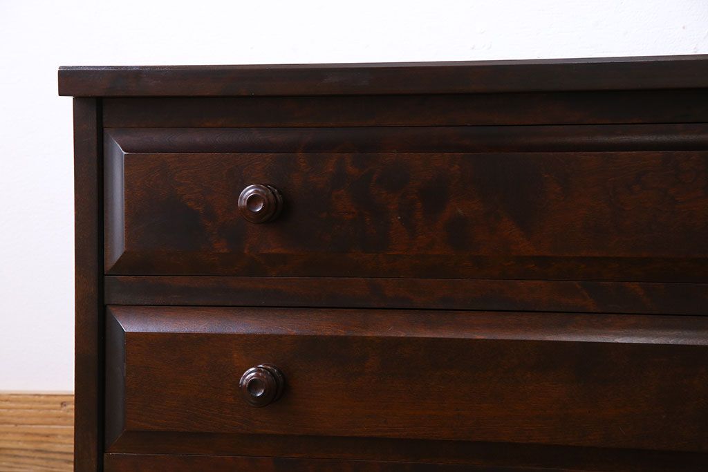 中古　北海道民芸家具　気品漂うベンチチェスト(ローボード、テレビボード)(定価18万円)