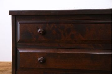 中古　北海道民芸家具　気品漂うベンチチェスト(ローボード、テレビボード)(定価18万円)