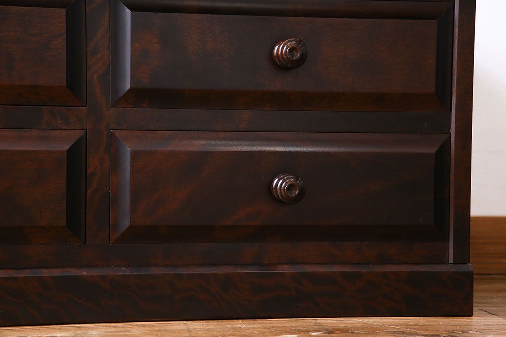 中古　北海道民芸家具　気品漂うベンチチェスト(ローボード、テレビボード)(定価18万円)