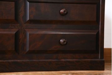中古　北海道民芸家具　気品漂うベンチチェスト(ローボード、テレビボード)(定価18万円)