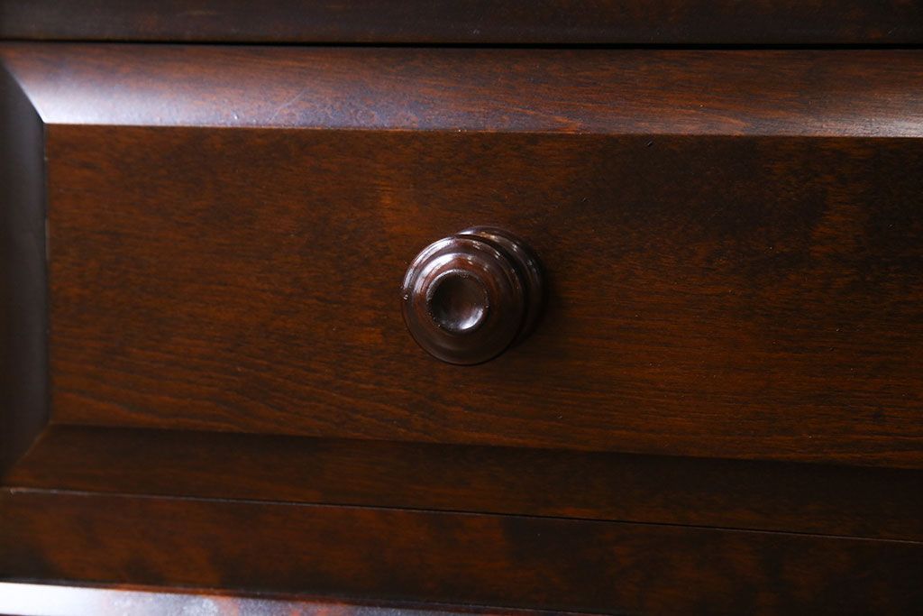 中古　北海道民芸家具　気品漂うベンチチェスト(ローボード、テレビボード)(定価18万円)